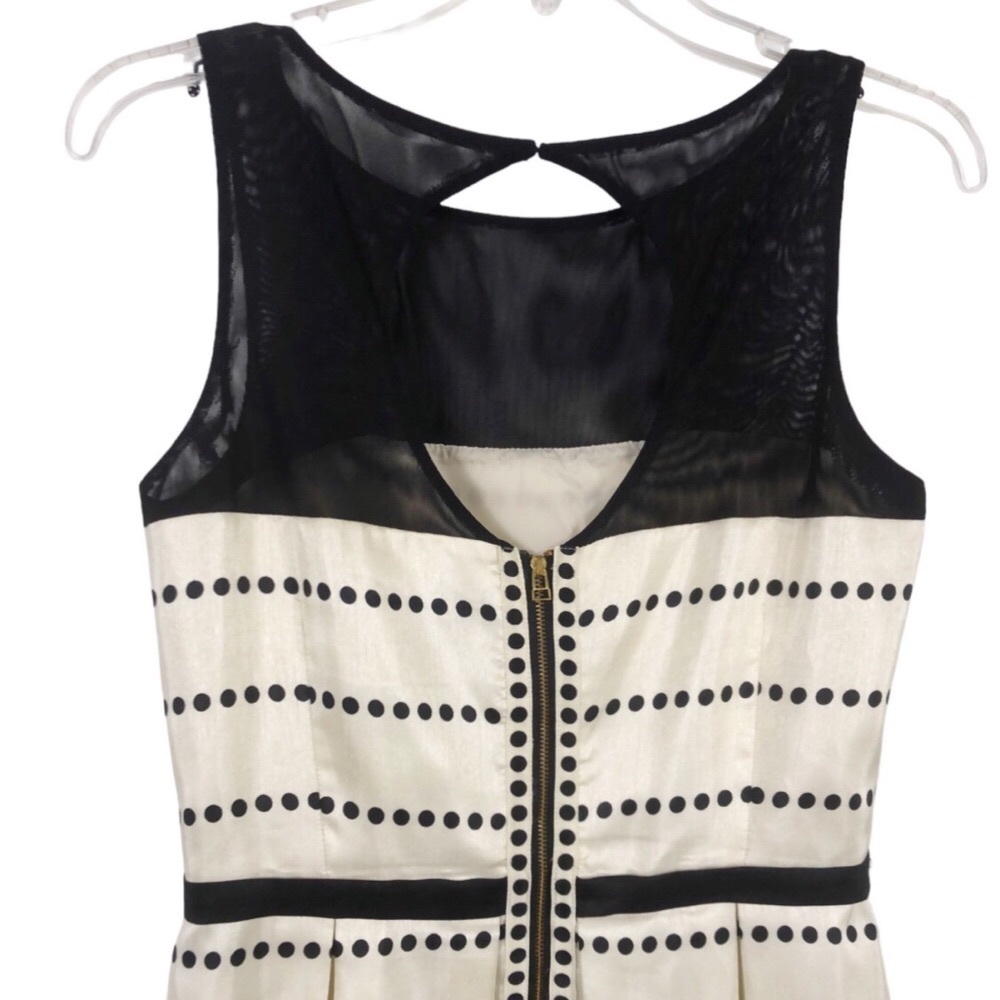 Taylor Fit & Flare Ivory & Black Dress Size 6 - Picture 7 of 16